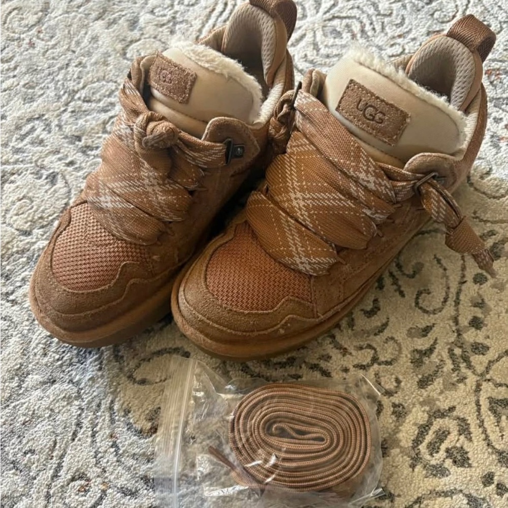 UGG Tan Sneakers with Fur - Size 7